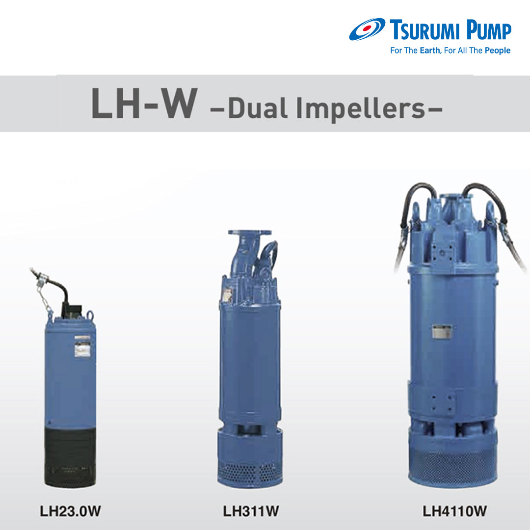 [Tsurumi Pump] LHW Dual Impeller Submersible High Head Drainage Pumps